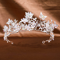 Couronne de mariée faite main de style japonais et coréen, accessoires transfrontaliers, diadème papillon, perle, géométrique, œil de cheval, bandeau pour cheveux