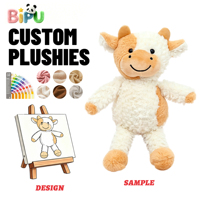 BIPU Factory Peluche personnalisée en forme de mouton brun, en polaire Teddy blanc bouclé, modèle debout, rembourrée en coton PP et polyester