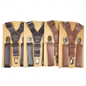 Tirantes elásticos anchos de moda al por mayor para fiesta de hombre, 3 Clips ajustables, tirantes de cinturón Y de cuero Pu con 3 Clips para pantalones - Product Image 5