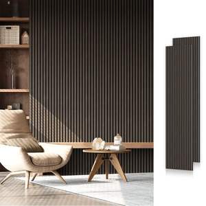 Panneau acoustique en bois massif écologique au design moderne avec revêtement en polyester pour la décoration d'hôtel et de salon, insonorisant - Product Image 2