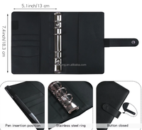 Carnet personnalisé A6 en cuir PU, classeur de budget, système de planification budgétaire avec enveloppes à fermeture éclair pour la gestion du budget
