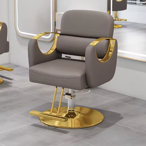 Nouvelle chaise de salon blanche en métal électroplaqué pour la coupe et la coloration des cheveux, avec levage simple en cuir, pouvant être retournée à l'envers, chaise de barbier - Product Image 3