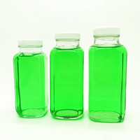 2 Oz 6 Oz 8 Oz 10 Oz 12 Oz 16 Oz Botol Kaca Minuman Persegi Perancis Bening Botol Jus Tekan Dingin dengan Tutup Sekrup Kedap Udara