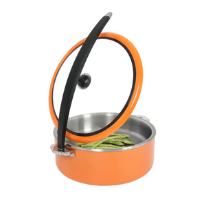 Plat rond à réchaud 3 plis avec couvercle en verre Φ320×H120 Φ360×H100 - Product Image 1