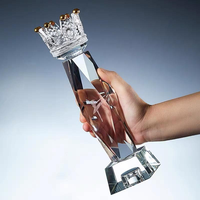 Trophée en cristal personnalisé en forme de couronne, gravure, trophée en cristal lumineux, récompenses