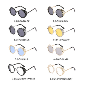 Cao cấp cổ điển kim loại Vòng khung kính mát Punk phong cách unisex vàng bạc khung màu đen với ống kính Gradient cho nam giới phụ nữ - Product Image 2