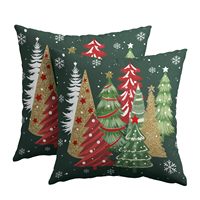 Frohe Weihnachten Quadratischer Kissenbezug 45x45cm Digitaldruck Waschbar Polyester-Mischgewebe Reißverschluss Sofa-Dekoration
