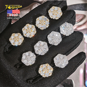 Pendientes de Plata de Ley 925 con Incrustaciones de Moissanita Certificada GRA, Estilo Hip Hop, Precio al por Mayor, Populares y Más Vendidos - Product Image 3