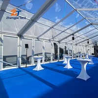 Tente en verre moderne pour salles d'exposition, pavillon transparent spacieux de 20x30m pour salons professionnels, événements commerciaux, conférences industrielles