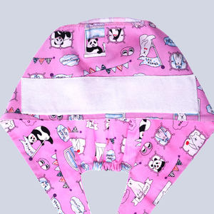 Gorro quirúrgico de Hospital para mascotas de alta calidad para mujer, gorro de trabajo de <span class=keywords><strong>Farmacia</strong></span> de laboratorio de dibujos animados ajustable, gorro de dentista, gorro de enfermería - Product Image 2