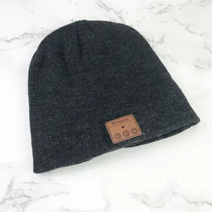 Manset olahraga rajutan Jacquard mesin rajut katun topi Beanie