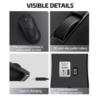 T-WOLF X8 Mouse Gaming Nirkabel Mode Ganda Tipe-c Dapat Diisi Ulang Ringan Stiker Anti-selip Cocok untuk Berbagai Sistem