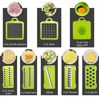 Goddelijk Gebruiksvoorwerp Voor Het Snijden Van Groenten Handmatige Voedselsnijder Mini-Snijmachine Hakmolen Fruit Groentegereedschap Hete Keuken 12 In 1