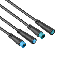 Adaptateur de câble étanche IP64 en PVC/Nylon M8 personnalisé, connecteurs mâles/femelles 3P/6P en cuivre pour alimentation de moteur de vélo électrique