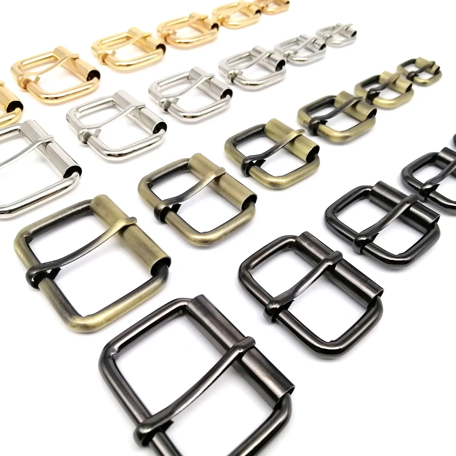 Metal High Quality Thickened Leather Hand Bag Backpack Shoe Strap Belt Web Adjust Roller Pin Buckle Clasp Rectangle Ring Repair