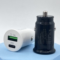 Chargeur de voiture intelligent mini double port avec adaptateur secteur pour téléphone, sortie 30W PD 20W USB Type C, charge rapide pour appareil photo, chargeur de voiture