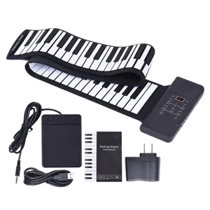 Portable 88 Keys Flexible Silicone Rubber Portable Electronic Rainbow Kids Soft Keyboard Roll Up Piano