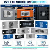 Alliage d'aluminium 5052 6061 haute résistance, adhésif industriel personnalisé, code QR gravé au laser sur étiquette