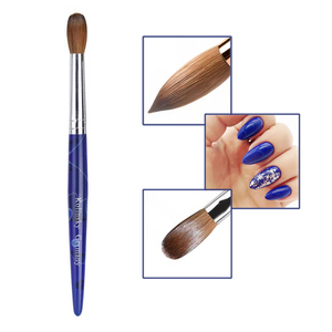Pinceau à ongles en acrylique à manche bleu, design classique haut de gamme, tailles personnalisables, poils Kolinsky, pinceau pour poudre acrylique de salon de manucure - Product Image 6