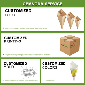 تناول البطاطس المقلية للاستخدام مرة واحدة من ورق الكرافت للحرائق مخروط فقاعات الوافل أكواب مقلية مع جيب غمس - Product Image 5