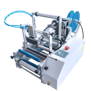 Machine d'étiquetage automatique de table pour bouteilles rondes, canettes et bouteilles de vin en verre, compatible PET, double face, métal, papier, portable - Product Image 1