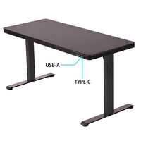 Bureau d'ordinateur en verre moderne réglable à moteur unique Table élévatrice de bureau durable Rangement confortable Bureau debout Bureau d'ordinateur