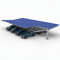Système de montage pour carport solaire UISOLAR à double rangée, structure en acier au carbone durable pour panneaux photovoltaïques