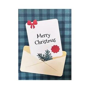 Özel Merry Christmas teşekkür ederim kart promosyon festivali veda parti hediye kartları ve zarflar noel kartı