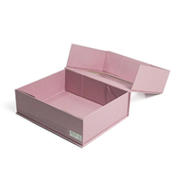 Boîte cadeau pliable rose mat de haute qualité avec fenêtre, boîte rigide en papier pour desserts