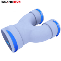Connecteur de conduit en plastique PP rond en forme de Y à trois voies / Connecteur en Y pour système de ventilation