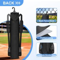 Bolsa para Bates de Béisbol con Capacidad para 6 Bates, Impermeable, Gran Capacidad, con Gancho para Colgar en la Cerca, Correas de Hombro Ajustables, Oxford