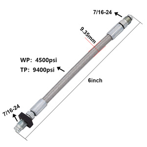 Tuyau tressé <span class=keywords><strong>Tippmann</strong></span> pour ligne de gaz, 6 pouces, argent, durable, 1500 PSI - Product Image 6