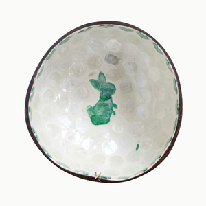 Juego de Tazones de Coco Hechos a Mano, Pulidos, Duraderos, Ecológicos, Clásicos, Personalizables, para Servir Alimentos, Ensaladas, Smoothies, con Diseños de Animales Adorables - Product Image 1