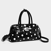 Sac Boston Niche 2026 à pois, nouvelle collection, chic et tendance, sac à bandoulière et sac croisé pour trajets quotidiens, en polyester avec fermeture éclair et compartiment dissimulé pour téléphone portable
