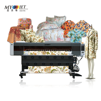 Machine d'impression industrielle par sublimation MYJET 1800 mm avec 4 têtes I3200 A1 pour drapeaux, bannières, textiles et ateliers d'impression personnalisée