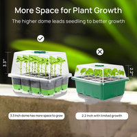 Plateau de semis en plastique PET à 12 alvéoles pour la germination des graines, kit de démarrage de plantes avec dôme pour pépinière