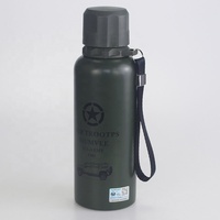 Bouteille d'eau en acier inoxydable de style militaire pour le camping, les sports de plein air, thermos sous vide