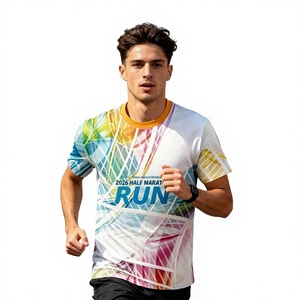 เสื้อยืด OEM สกรีนโลโก้ตามสั่ง แบบซับลิเมชั่นเต็มตัว ผ้าโพลีเอสเตอร์ 100% แห้งเร็ว สำหรับออกกำลังกาย พิมพ์ลายทั่วตัว ผู้ผลิตเสื้อยืดตามสั่ง - Product Image 3