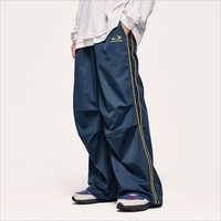 QUICKS HOW Custom Vintage gestapelte Fallschirm hose Mid Nylon Track pants Sport hose mit weitem Bein für Männer Street Wear Wind break