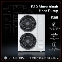 Pompe à chaleur air-eau monobloc R32, installation facile pour chauffage et refroidissement par le sol, WiFi, silencieuse, A+++.