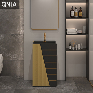 Venta Directa de Fábrica, Lavabo <span class=keywords><strong>Independiente</strong></span> Integrado para Baño, Lavabo <span class=keywords><strong>Independiente</strong></span> con Base de Piedra Artificial, Lavamanos para Hotel - Product Image 2