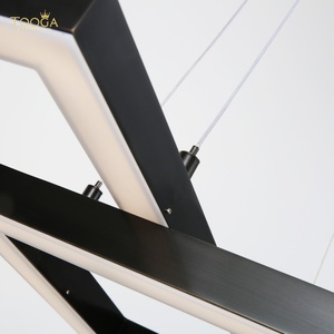 Custom Handmade <b>Modern</b> Luxury Brass Linear LED Chandelier for Dining Room Living Room <b>Kitchen</b> Island Bedroom Villa Hotel OEM ODM - Product Image 3