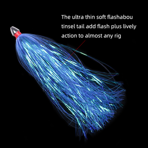 Esca da Traina con Testa in Rame e Coda in Mylar da 13cm/5.12\", per Tonno, Snapper, Pesca in Acqua Salata, Ballyhoo, Spigola, Calamari - Product Image 5