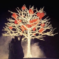 Outdoor Weihnachten simulieren Zweig Dekoration Zweig führte künstliche Birke Lichter