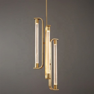 Luz colgante de cristal de <span class=keywords><strong>estilo</strong></span> <span class=keywords><strong>italiano</strong></span>, barra de hierro dorada de lujo, luz colgante de techo, Villa, Hotel, sala de estar, diseñador, decoración de luz interior - Product Image 4