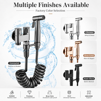 Kit de pulvérisation pour bidet en laiton anthracite, directement de l'usine, avec douchette manuelle et valve, pour les commandes en gros
