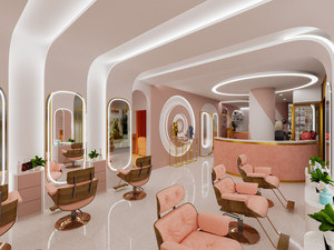 Pink Color Style Salon Store Special Style Design Stone Top Counter Attractive Style Salon Display Customize - Product Image 6