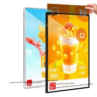 Boîte à lumière LED en verre trempé ultra-mince, cadre en aluminium mural, affichage publicitaire pour ascenseur et commerce de détail