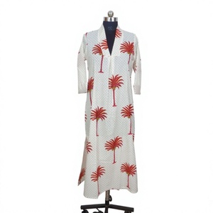 Nuevo Vestido Maxi Indio con Cuello en V, Corte en A, Informal, para Playa, Fiesta, Verano, de Una Pieza, Cómodo, Moderno, con Estampado Floral - Product Image 1