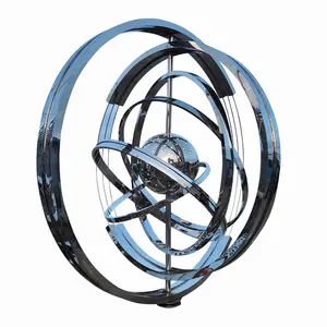 Sculpture circulaire rotative de paysage d'eau en acier inoxydable creuse en métal personnalisée